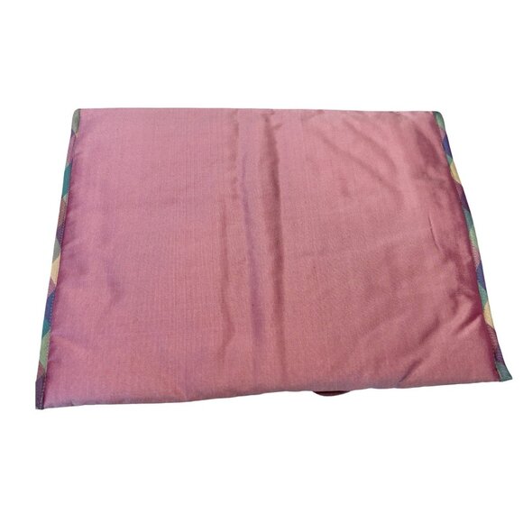 Zazendi Pink And Pastel Plaid Lingerie Bag Silk 12x10 - Picture 2 of 5